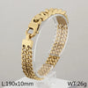 Simple Style Geometric Solid Color Titanium Steel Patchwork 18K Gold Plated Men's Bracelets