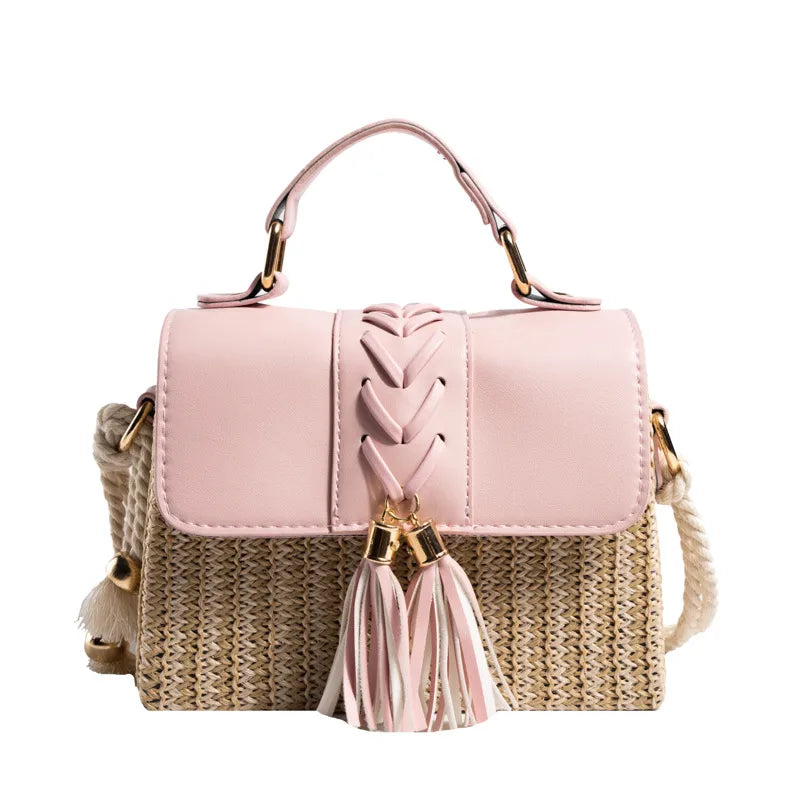 women's small all seasons straw vintage style handbag