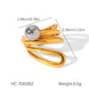 Wholesale Jewelry Casual Hip-Hop Classic Style Lines 304 Stainless Steel 18K Gold Plated Rings