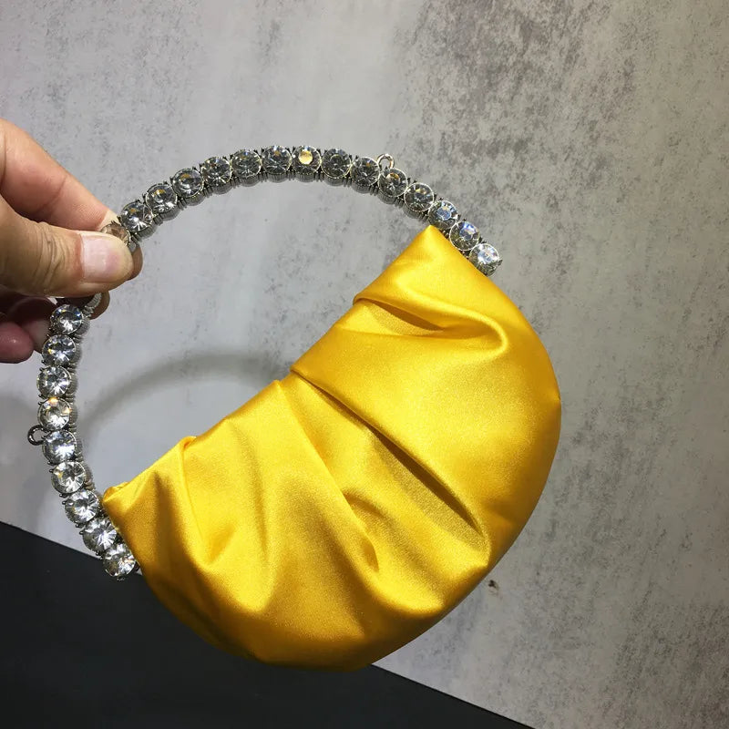 nylon solid color dumpling shape evening bags