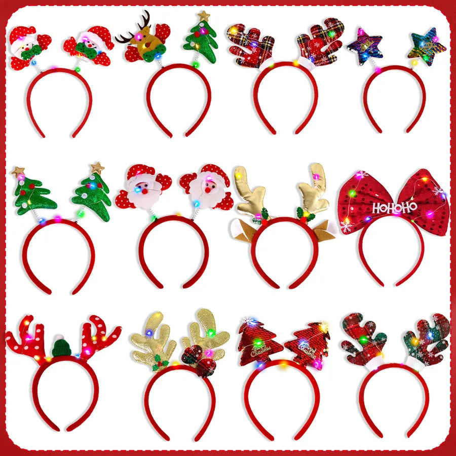Christmas Cartoon Style Cute Bow Knot Antlers Plastic Party Festival headband