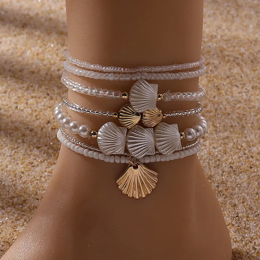 Wholesale Jewelry IG Style Casual Shell Plastic Zinc alloy Anklet