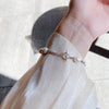 925 Sterling Silver Freshwater Pearl Beaded Chain Bracelets Casual Vacation Modern Style