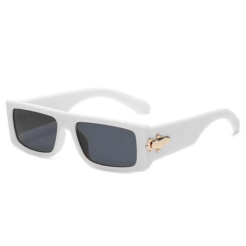 vintage style geometric ac square full frame men's sunglasses