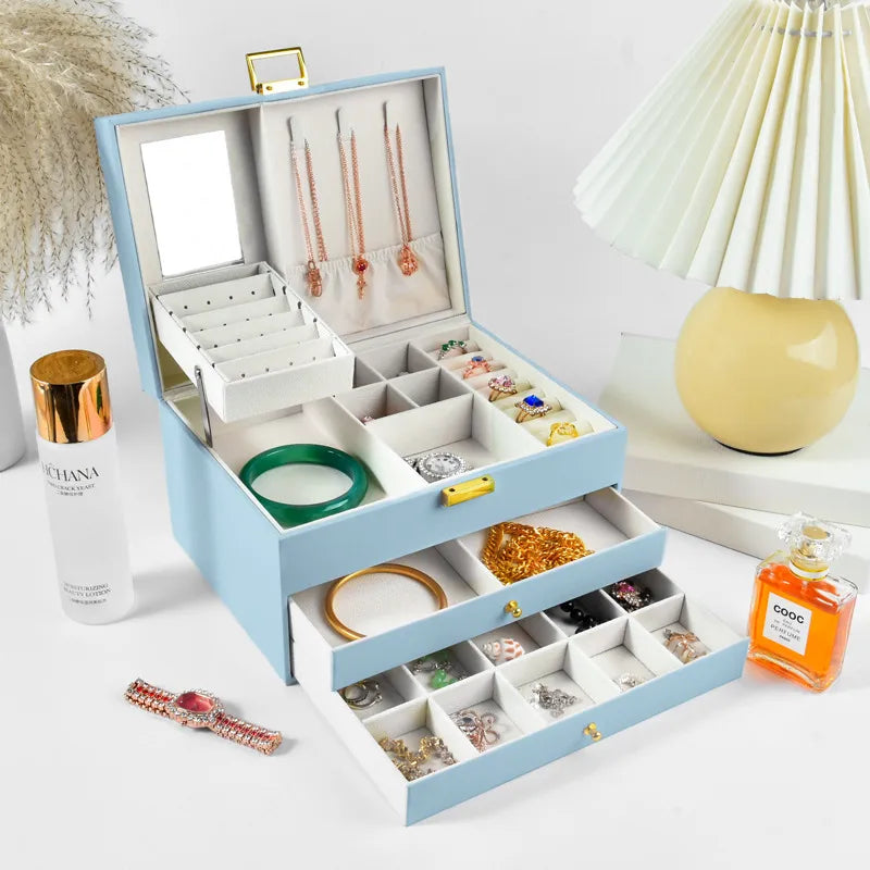 1 Piece PU Simple Style Indoor Daily Solid Color Jewelry Boxes