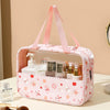 cute pastoral solid color pu leather makeup bags