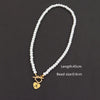 Elegant Simple Style Classic Style Letter Heart Shape Rectangle 304 Stainless Steel Artificial Pearl Beaded Chain Beaded Necklaces Wholesale