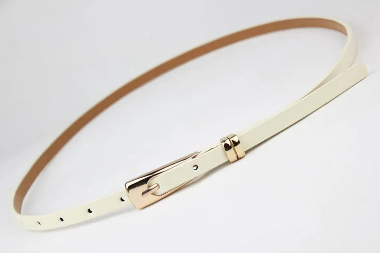 Preppy Style Simple Style Solid Color Pu Leather Alloy Plating Women's Leather Belts