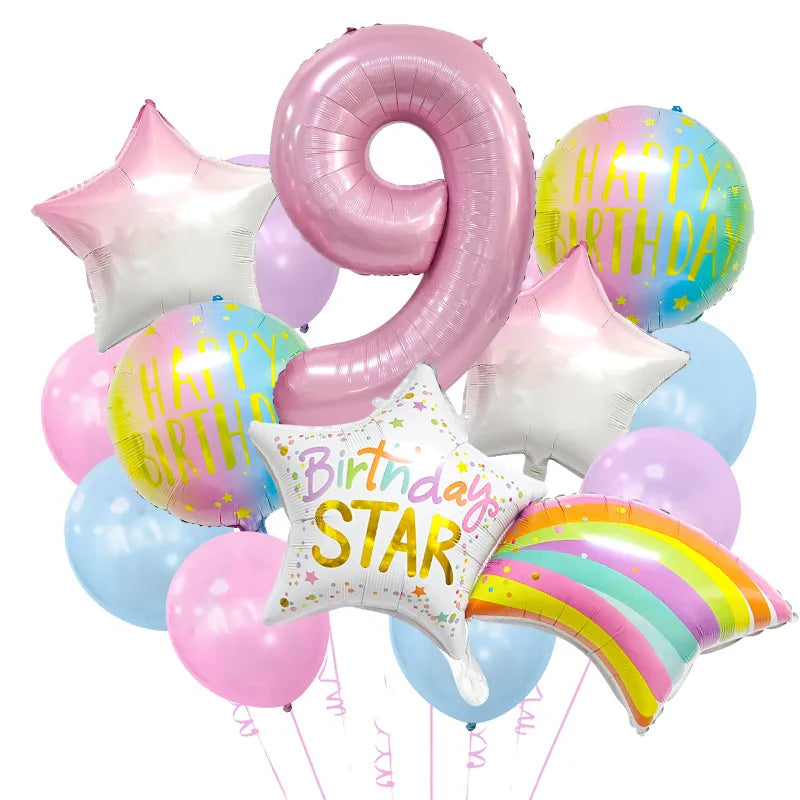Birthday IG Style Letter Number Star Aluminum Film Home Birthday Balloons