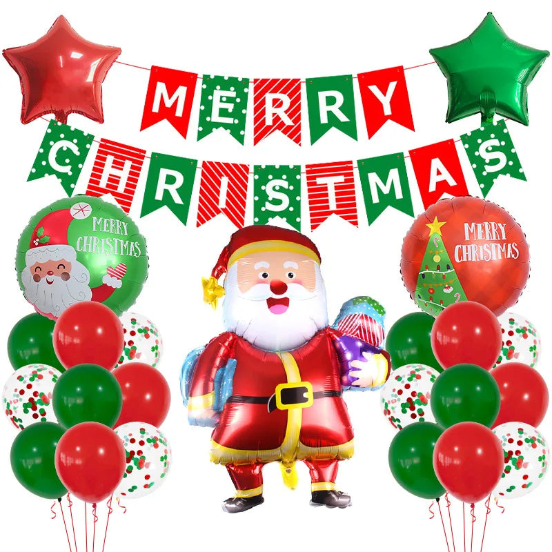 Christmas Nordic Style Modern Style Santa Claus Gingerbread Snowman Aluminum Film Party Festival Balloons