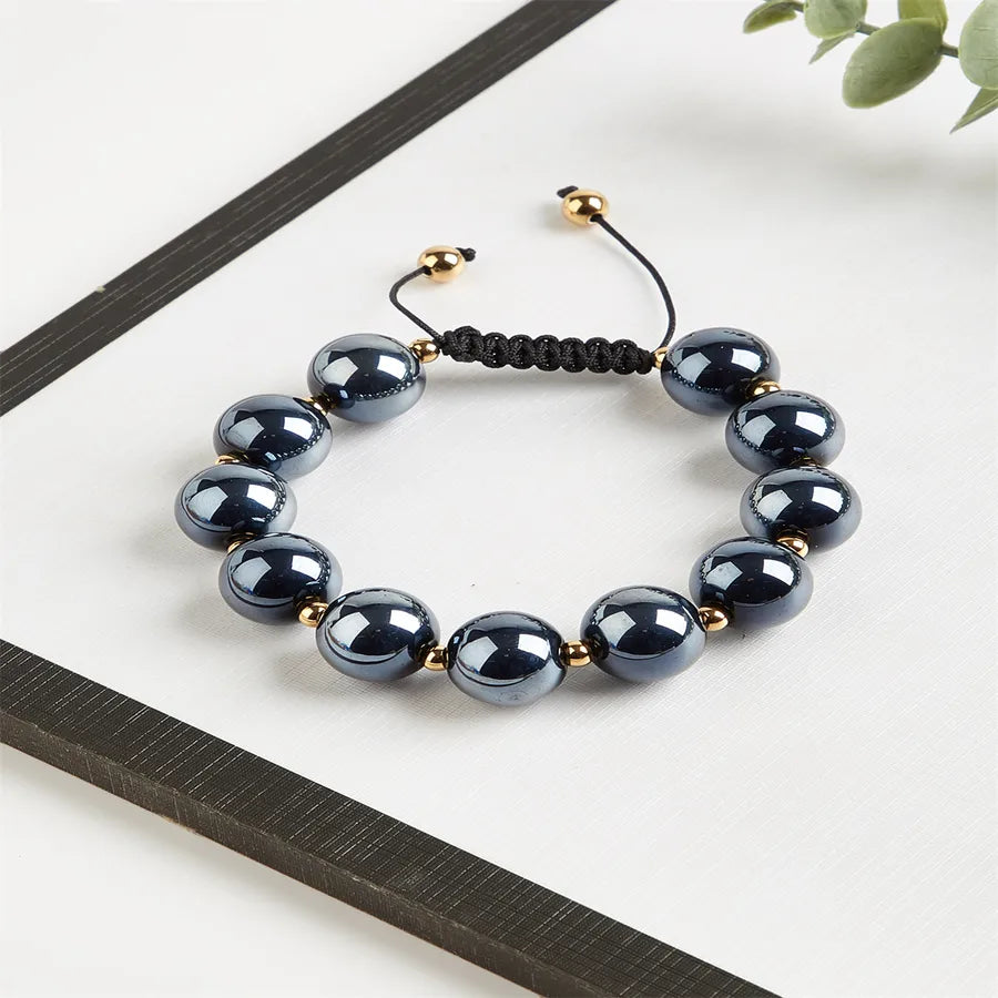 IG Style Casual Solid Color obsidian Men's Bracelets Men Beaded Bracelets