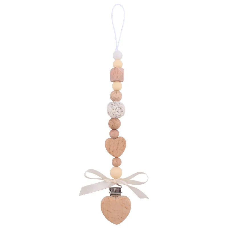 Cute Heart Shape Bow Knot Beech Silica Gel Baby Accessories