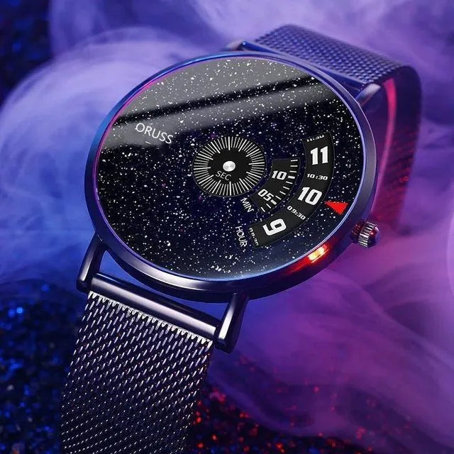casual solid color single folding buckle quartz men's watches