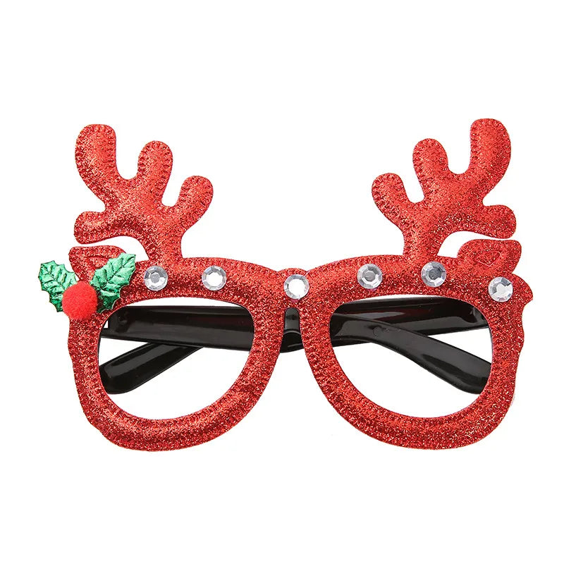 New Christmas Hairband Glasses Frame Halloween Valentine's Day Glasses Santa Claus Glasses Party Christmas