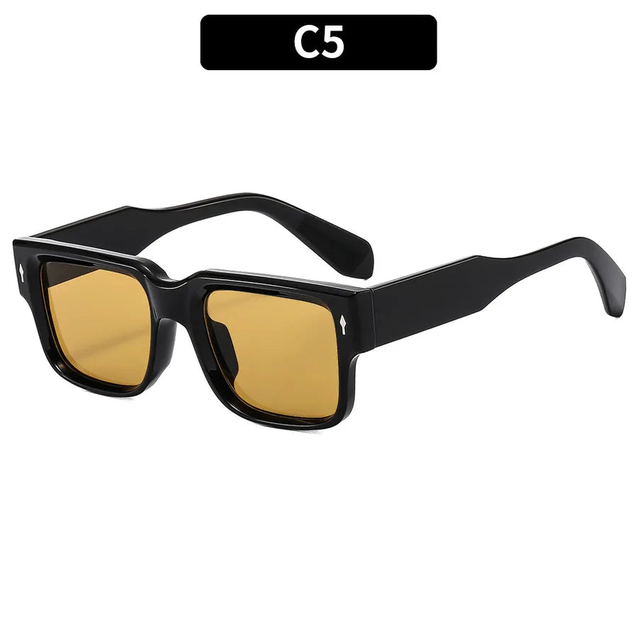 Simple Style Streetwear Solid Color Pc Square Full Frame Men's Sunglasses