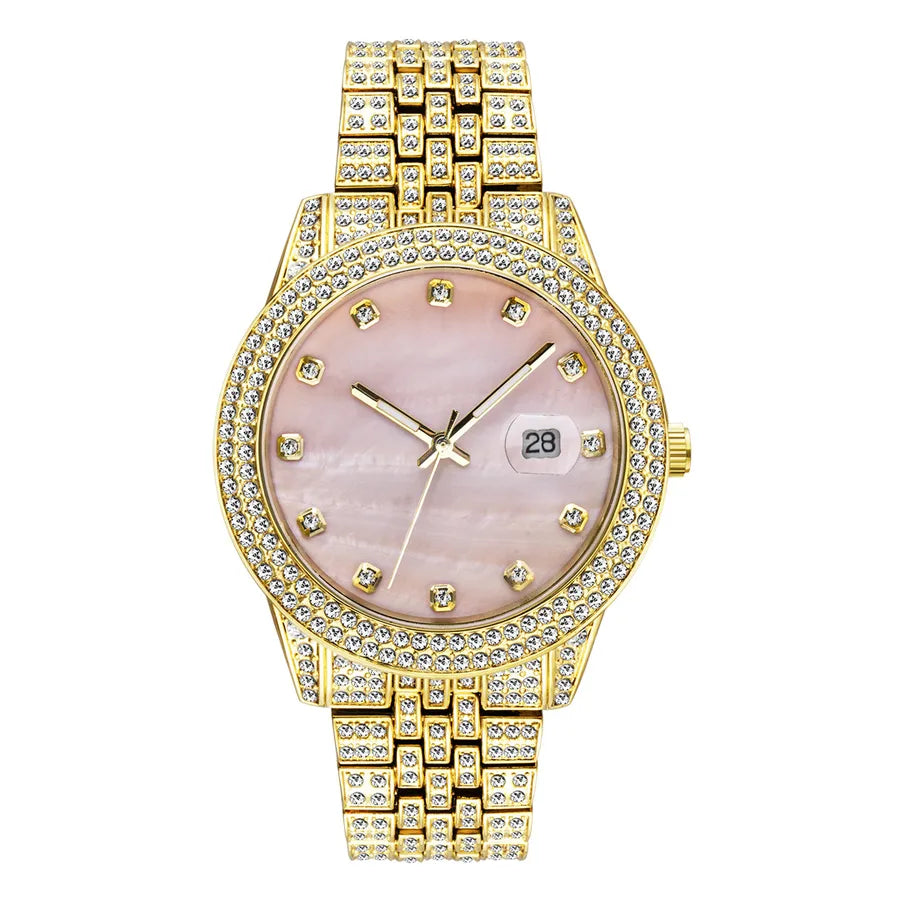 Casual Retro Color Block Butterfly Double Snap Quartz Watch Men's Watches