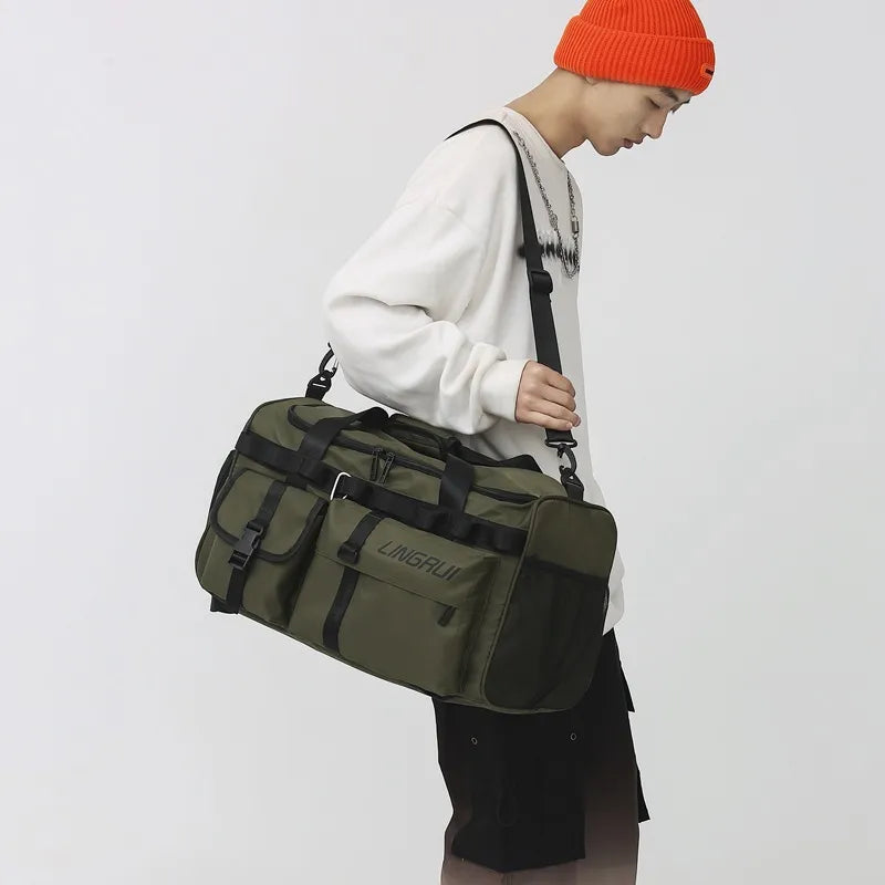 Multi-purpose Shoulder Crossbody Bag Portable Large Capacity Lightweight Travel Bag Backpack Duffel Bag Sports Fitness Bag