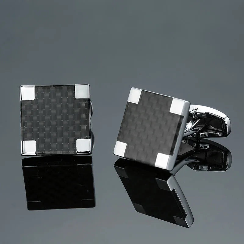 business geometric copper plating men's cufflinks
