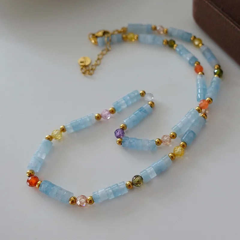 Elegant Retro Printing Beaded natural stone Freshwater Pearl Necklace In Bulk
