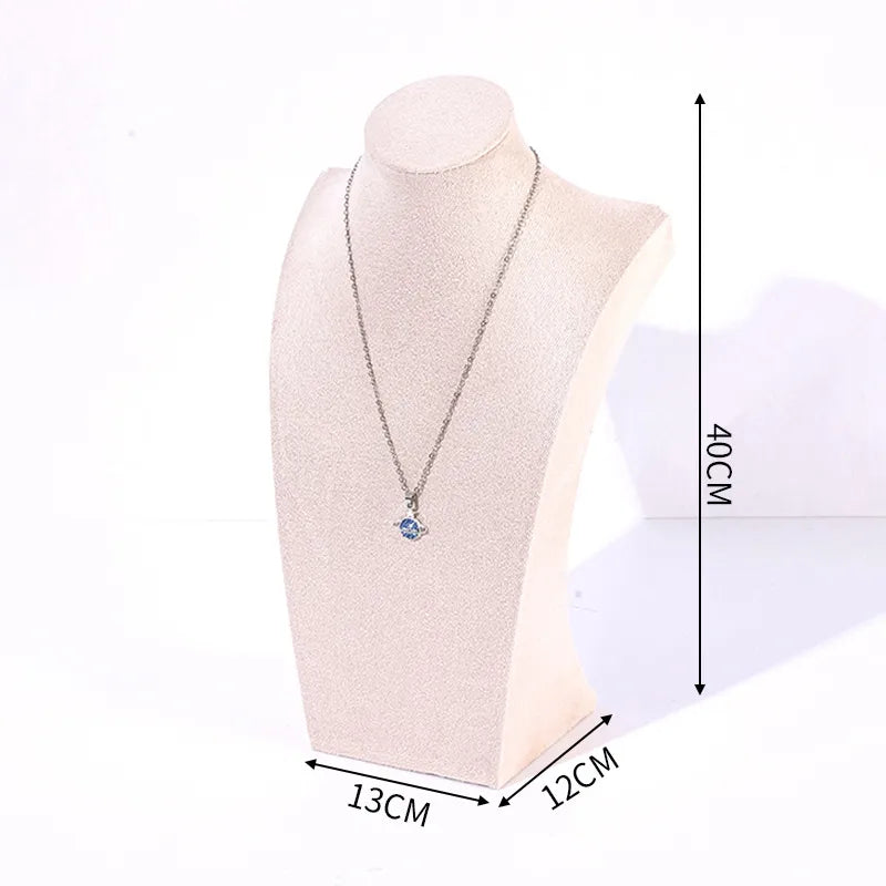 Velvet Necklace Display Stand Counter Top Jewelry Model Holder H-Shape Composite Paperboard And Velvet High-End Feel Stitching