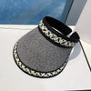 women's simple style solid color big eaves sun hat