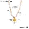 Freshwater Pearl Copper Rack Plated Ion Plating (IP) Beaded Chain Geometric Necklace