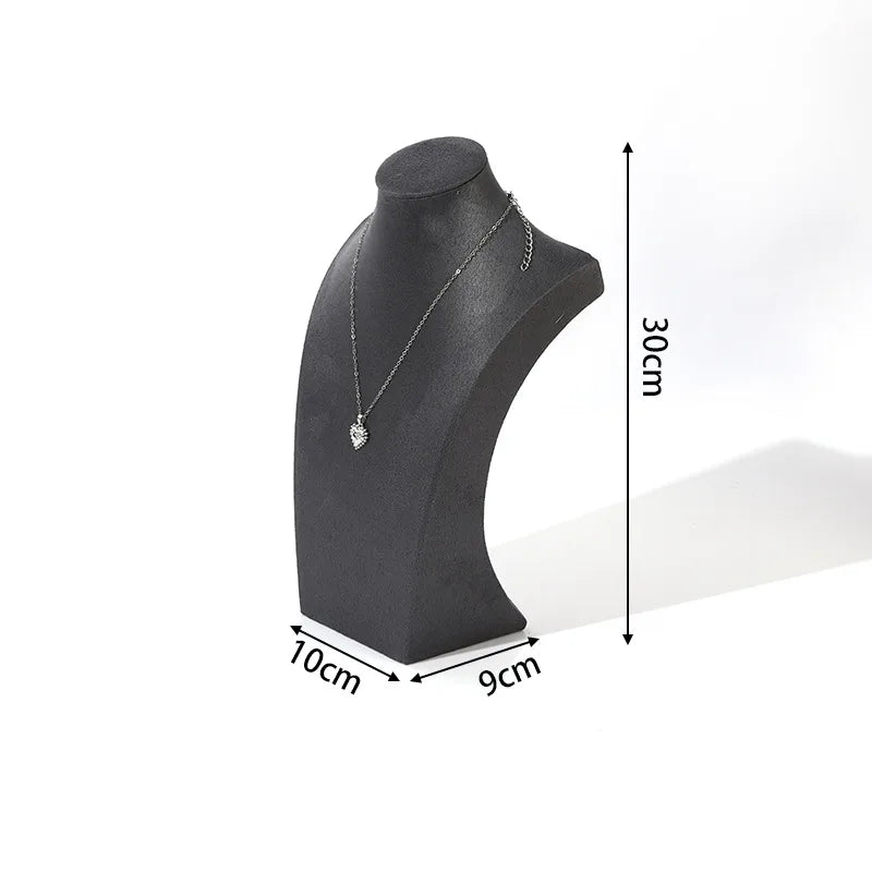 Velvet Necklace Display Stand Counter Top Jewelry Model Holder H-Shape Composite Paperboard And Velvet High-End Feel Stitching