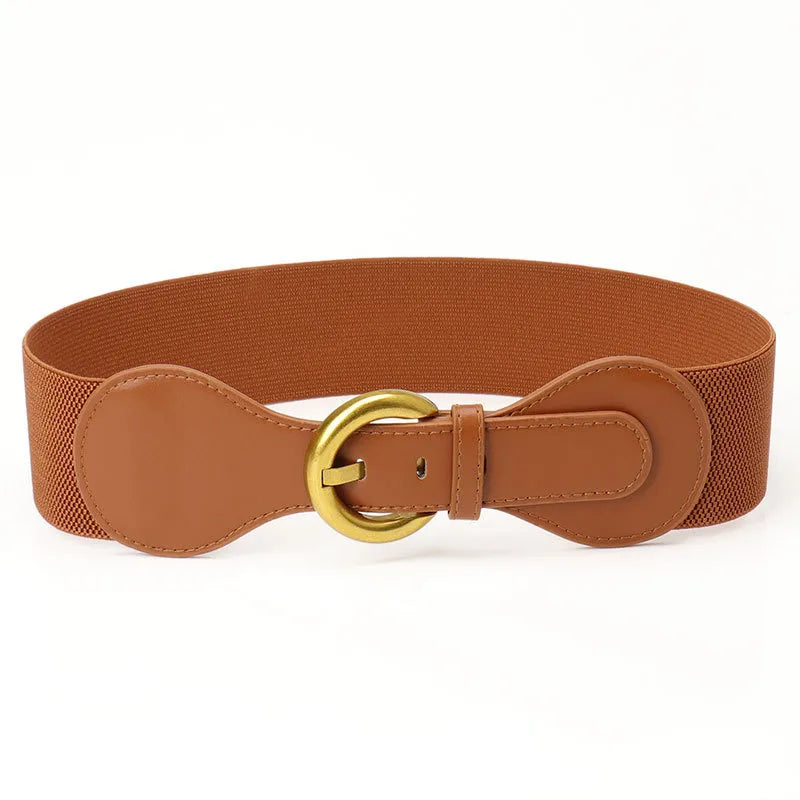 Elegant Solid Color Imitation Leather Women's Leather Belts