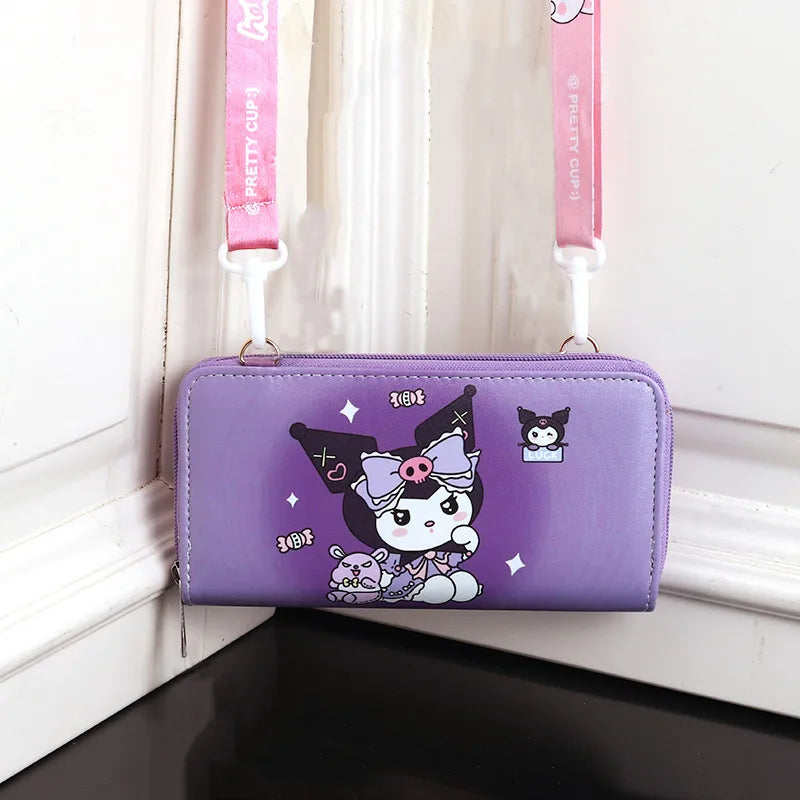 foreign trade kulomi  conan cartoon cute boys and girls children large capacity wallet messenger bag
