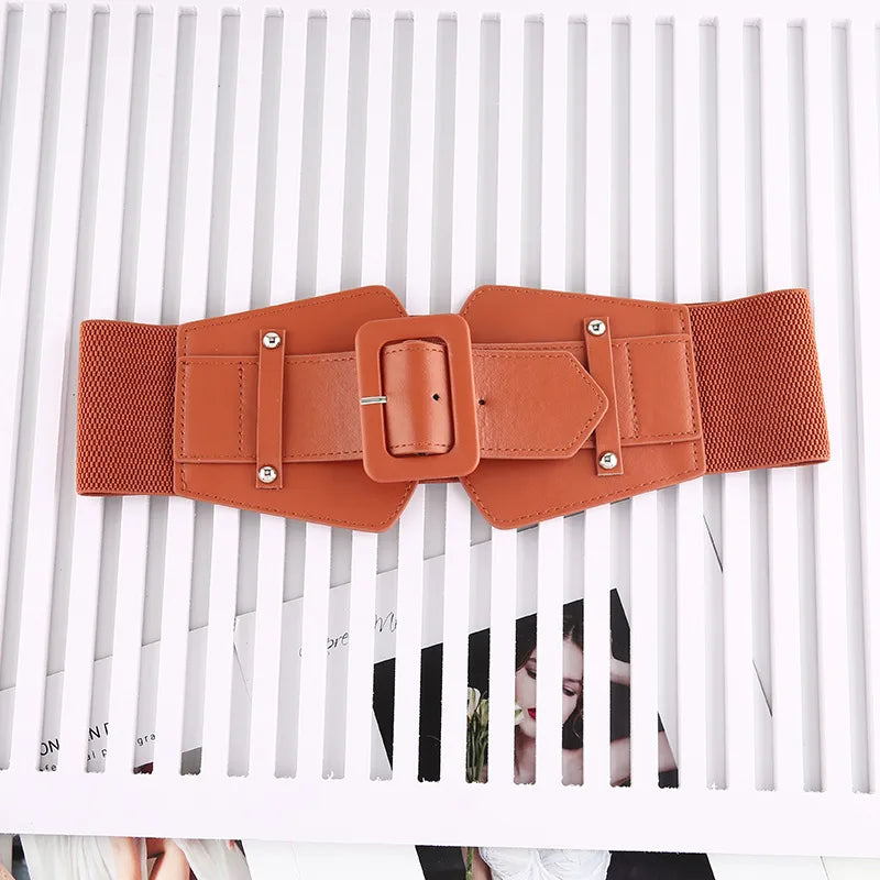fashion solid color pu leather plastic women's corset belts 1 piece