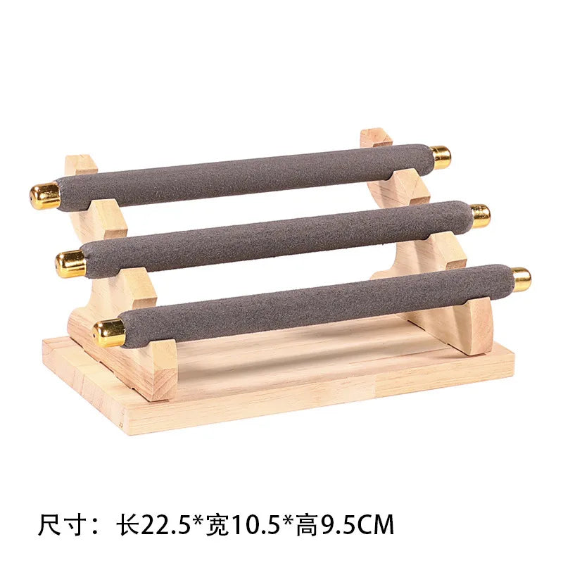 Multi-Layer Solid Wood Ring Stand Jewelry Display Tray Ring Storage Rack Ring Plate Ring Stick Luxury Feeling Jewelry Showcase
