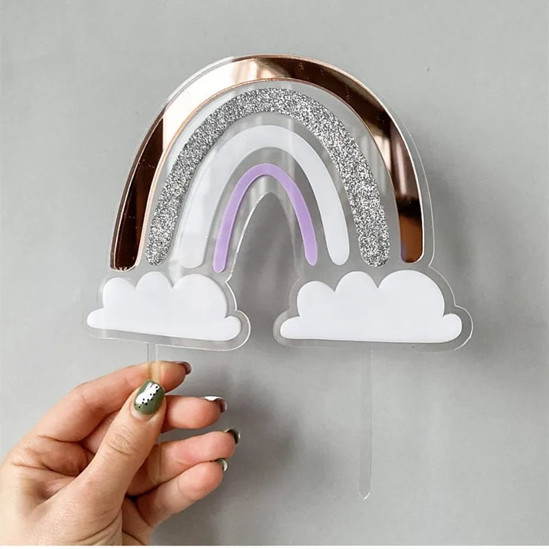 birthday cartoon style cute rainbow arylic party birthday cake decorating supplies