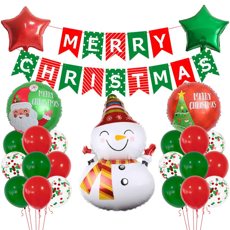 Christmas Nordic Style Modern Style Santa Claus Gingerbread Snowman Aluminum Film Party Festival Balloons