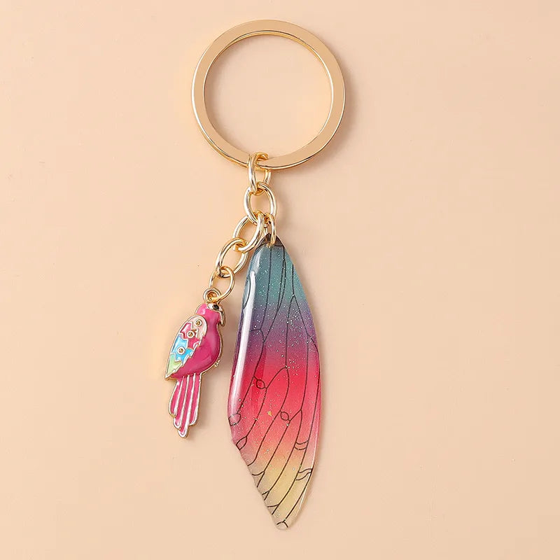 Casual Hip-Hop Commute Wings Parrot Alloy Keychain