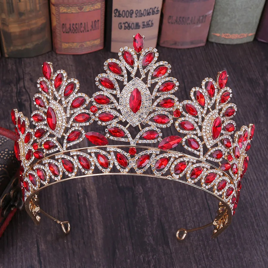 fashion oval crown alloy hollow out inlay rhinestones crown 1 piece