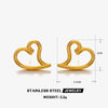 1 Pair Casual Cute Simple Style Heart Shape 304 Stainless Steel 18K Gold Plated Ear Studs