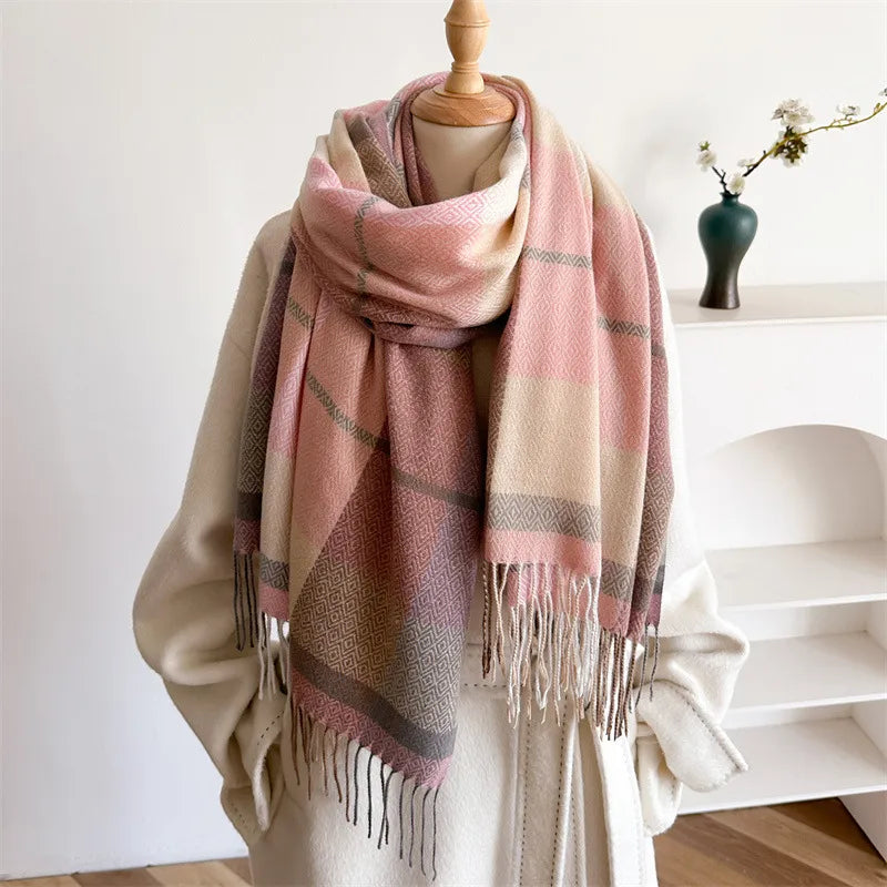 Unisex Casual Elegant Lattice Polyester Scarf