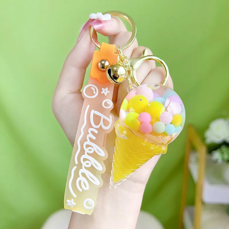 cute letter arylic unisex bag pendant keychain