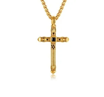 hip-hop cross stainless steel pendant necklace