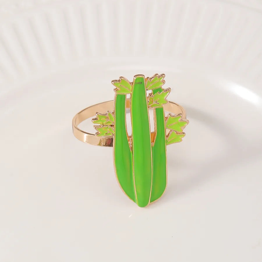 Cute Pastoral Corn Eggplant Vegetable Alloy Napkin ring 1 Piece
