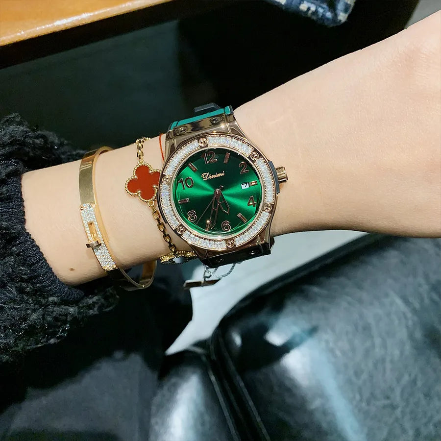 Elegant Solid Color Jewelry Buckle Quartz Watch Women's Watches