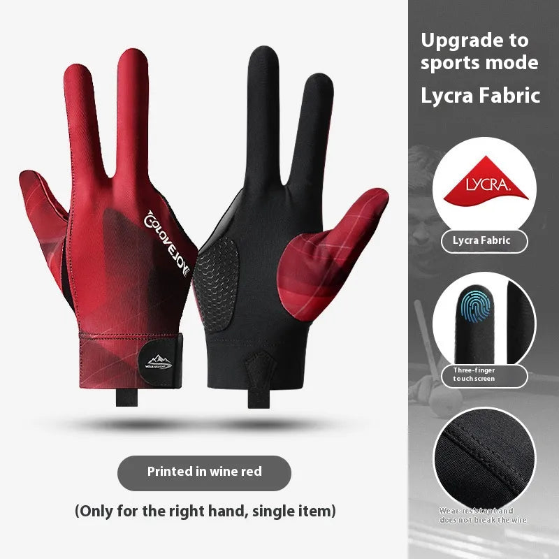 Vocabulary Words/Name Multicolor Spandex Polyester Billiard Gloves