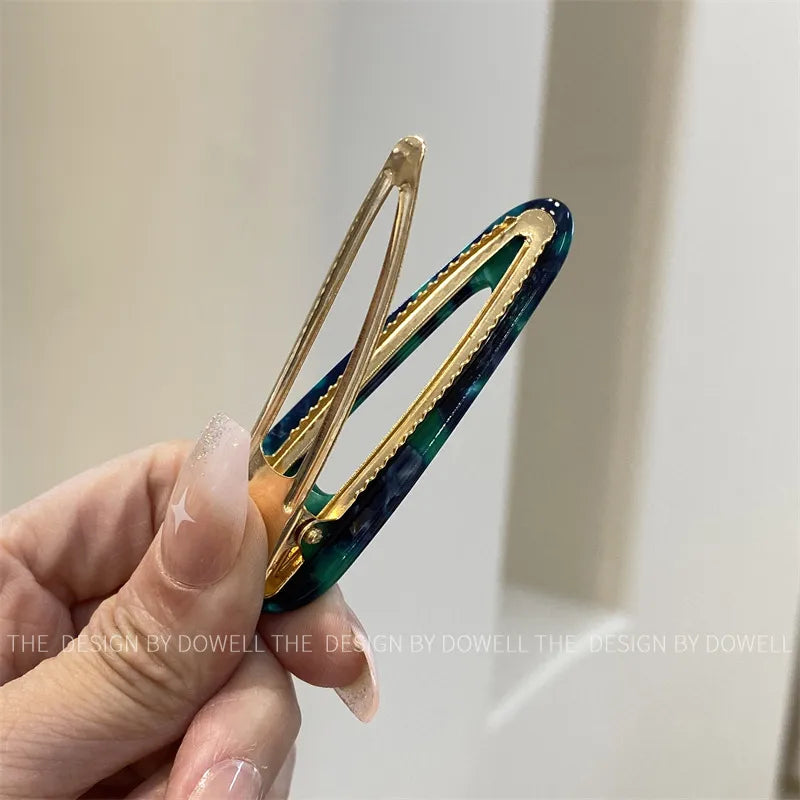 ig style triangle leopard acetic acid sheets hair clip