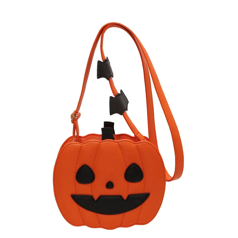 Halloween Funny Pumpkin Bag  New Fashion Color Contrast Personalized Creative Trendy One-Shoulder Women's Bag Cartoon Crossbody Bag