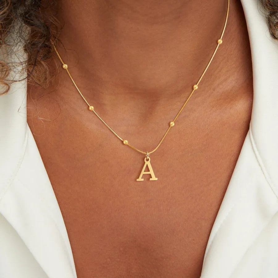Wholesale Jewelry Elegant Simple Style Classic Style Letter 201 Stainless Steel 304 Stainless Steel Snake Chain Clip Olive Chain Pendant Necklace