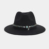 women's elegant basic solid color big eaves fedora hat