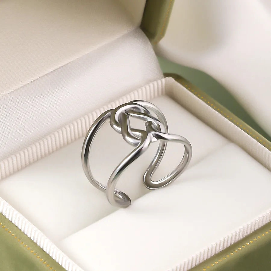 Wholesale Jewelry IG Style Elegant Retro Geometric Leaf Heart Shape 304 Stainless Steel Plating Open Rings