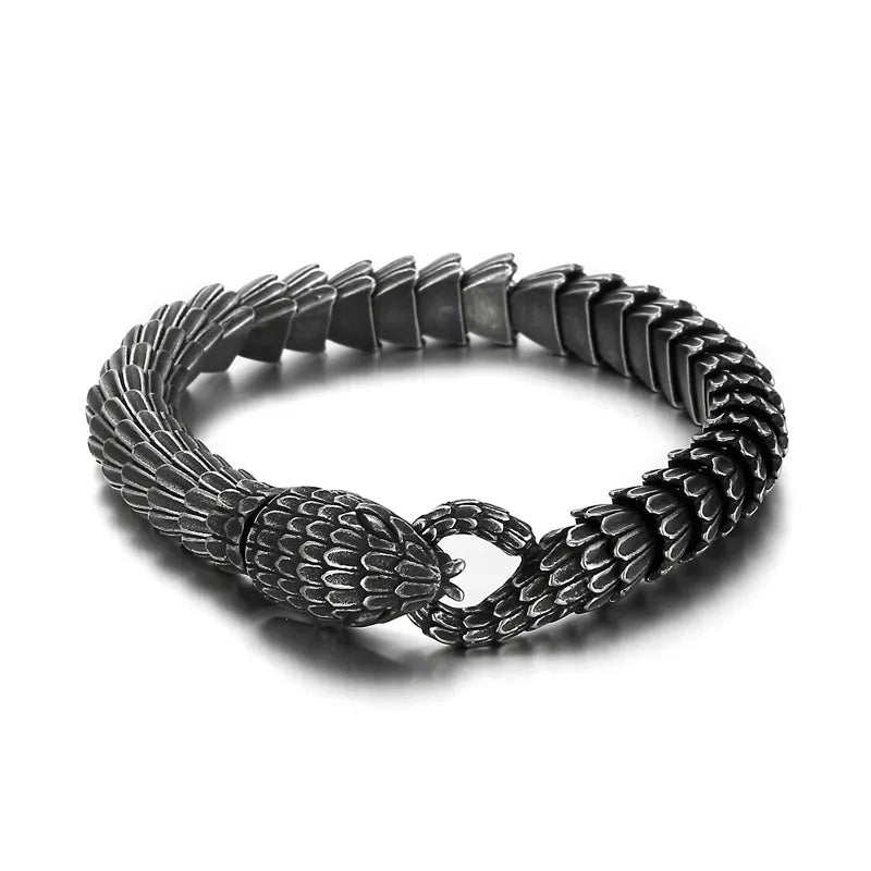 Retro Snake 304 Stainless Steel 18K Gold Plated Men'S Bracelets
