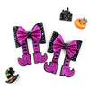 Creative Halloween Glitter Boots Butterfly Knot Hair Clip Children's Funny Hair Accessories Sparkling Boot Pattern Fabric Hair Decorations