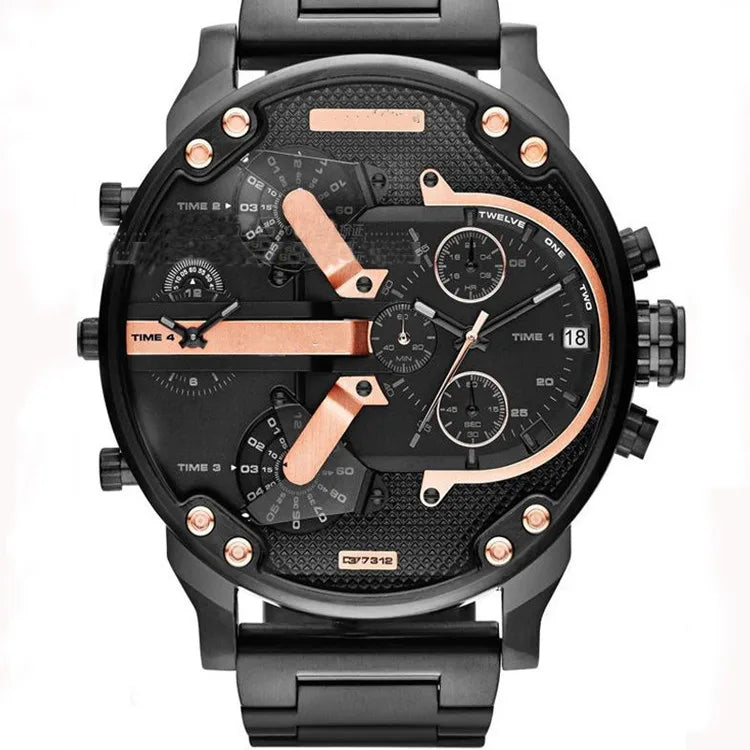 classic style commute color block single folding buckle quartz men's watches
